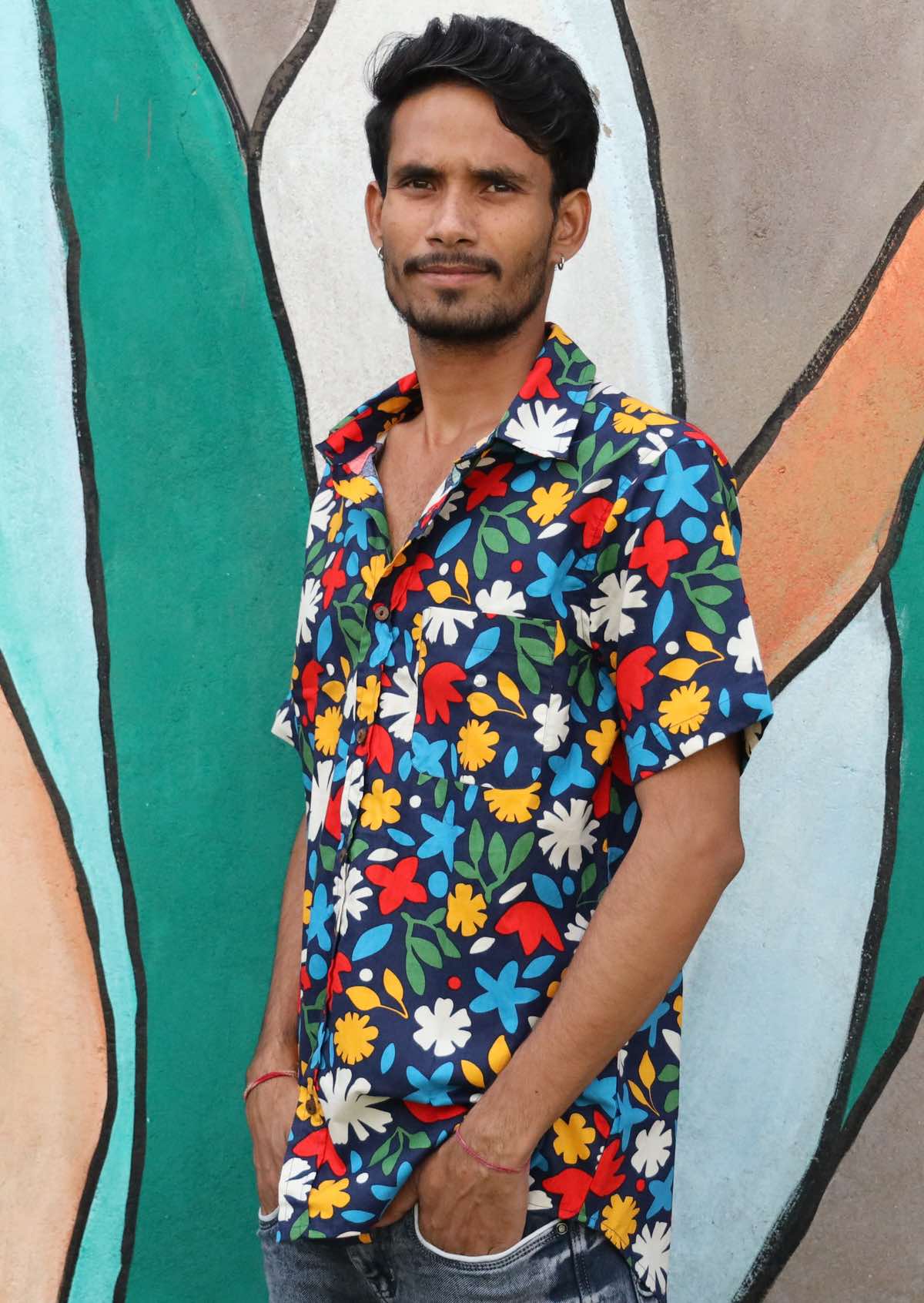 mughal Clothing Article #8313 Men's Cotton Shirt Bright